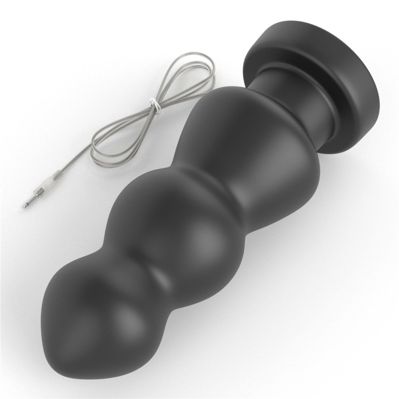 Duży czarny silikonowy korek analny wibracja 20 cm Duży czarny silikonowy korek analny wibracja 20 cm