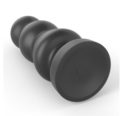Duży czarny silikonowy korek analny wibracja 20 cm Duży czarny silikonowy korek analny wibracja 20 cm
