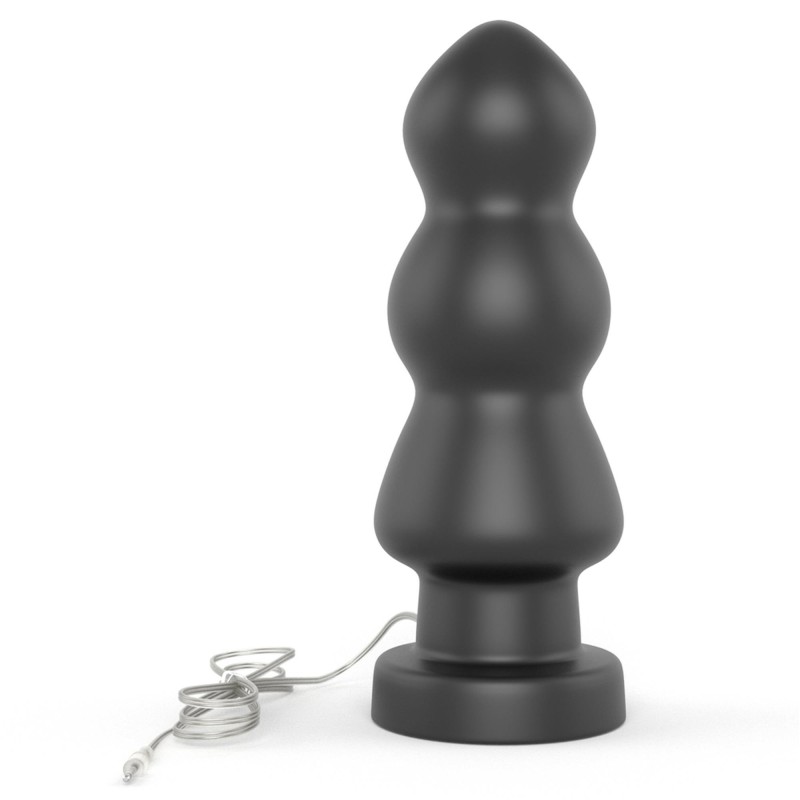 Duży czarny silikonowy korek analny wibracja 20 cm Duży czarny silikonowy korek analny wibracja 20 cm