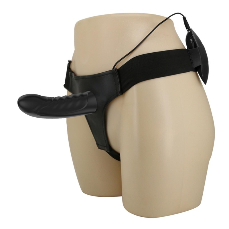 Majtki strap-on z wibrującym penisem kolor czarny Majtki strap-on z wibrującym penisem kolor czarny