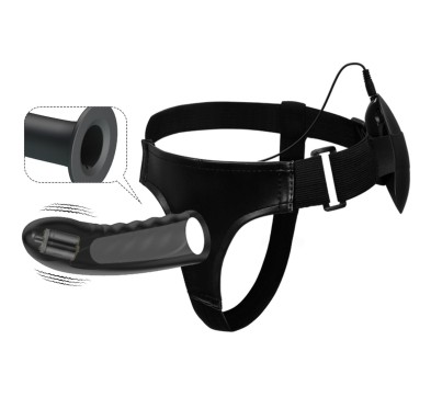 Majtki strap-on z wibrującym penisem kolor czarny Majtki strap-on z wibrującym penisem kolor czarny
