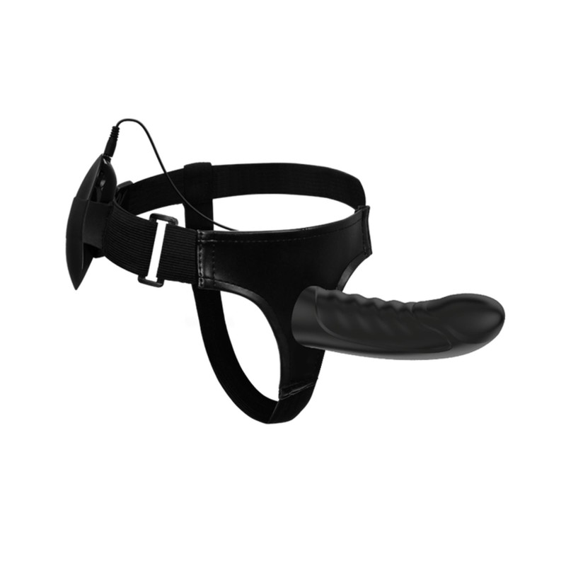 Majtki strap-on z wibrującym penisem kolor czarny Majtki strap-on z wibrującym penisem kolor czarny