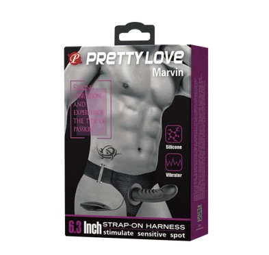Majtki strap-on z wibrującym penisem kolor czarny Majtki strap-on z wibrującym penisem kolor czarny