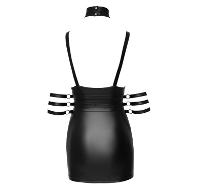 Bondage erotyczna sukienka z chokerem i paskami M