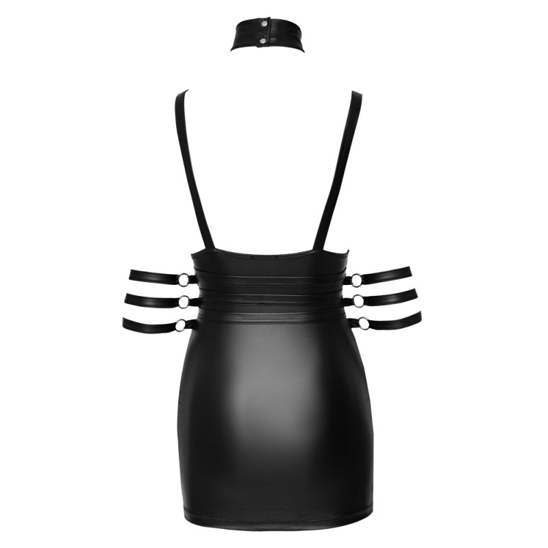 Bondage erotyczna sukienka z chokerem i paskami M