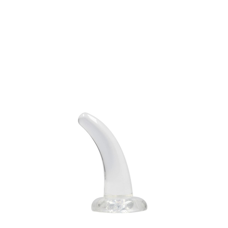 Lekko zagięte małe przezroczyste sex dildo 12 cm Lekko zagięte małe przezroczyste sex dildo 12 cm