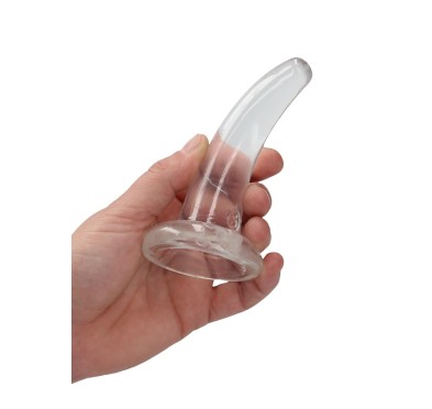 Lekko zagięte małe przezroczyste sex dildo 12 cm Lekko zagięte małe przezroczyste sex dildo 12 cm