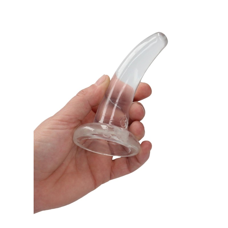 Lekko zagięte małe przezroczyste sex dildo 12 cm Lekko zagięte małe przezroczyste sex dildo 12 cm