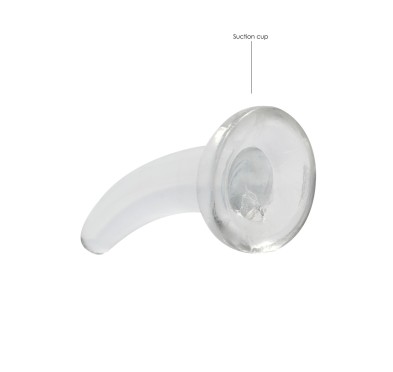 Lekko zagięte małe przezroczyste sex dildo 12 cm Lekko zagięte małe przezroczyste sex dildo 12 cm