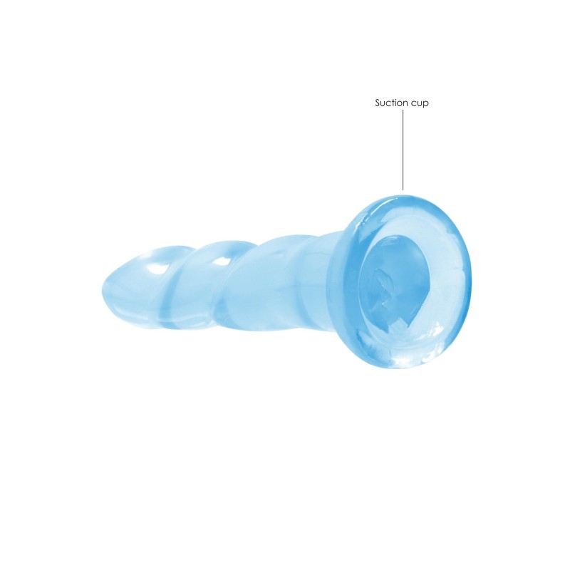 Dildo niebieskie spiralne z mocną przyssawką 18 cm Dildo niebieskie spiralne z mocną przyssawką 18 cm