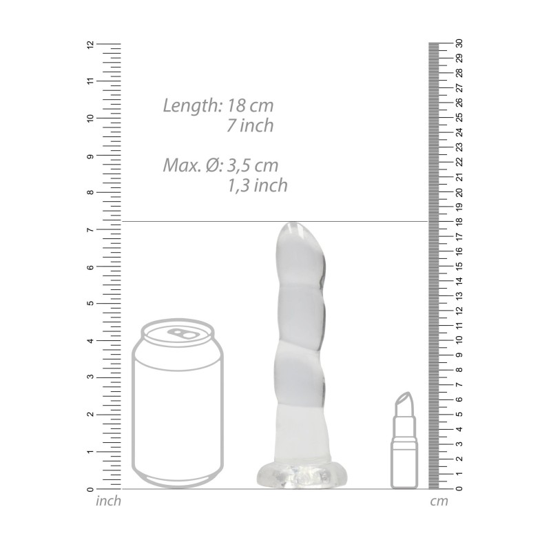 Dildo białe spiralne z mocną przyssawką 18 cm Dildo białe spiralne z mocną przyssawką 18 cm