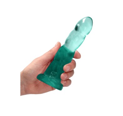 Spiralne zielone dildo gumowe z przyssawką 17 cm Spiralne zielone dildo gumowe z przyssawką 17 cm