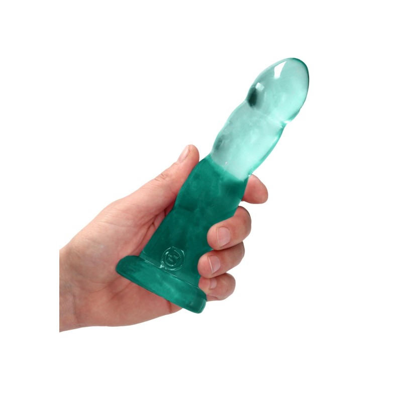 Spiralne zielone dildo gumowe z przyssawką 17 cm Spiralne zielone dildo gumowe z przyssawką 17 cm