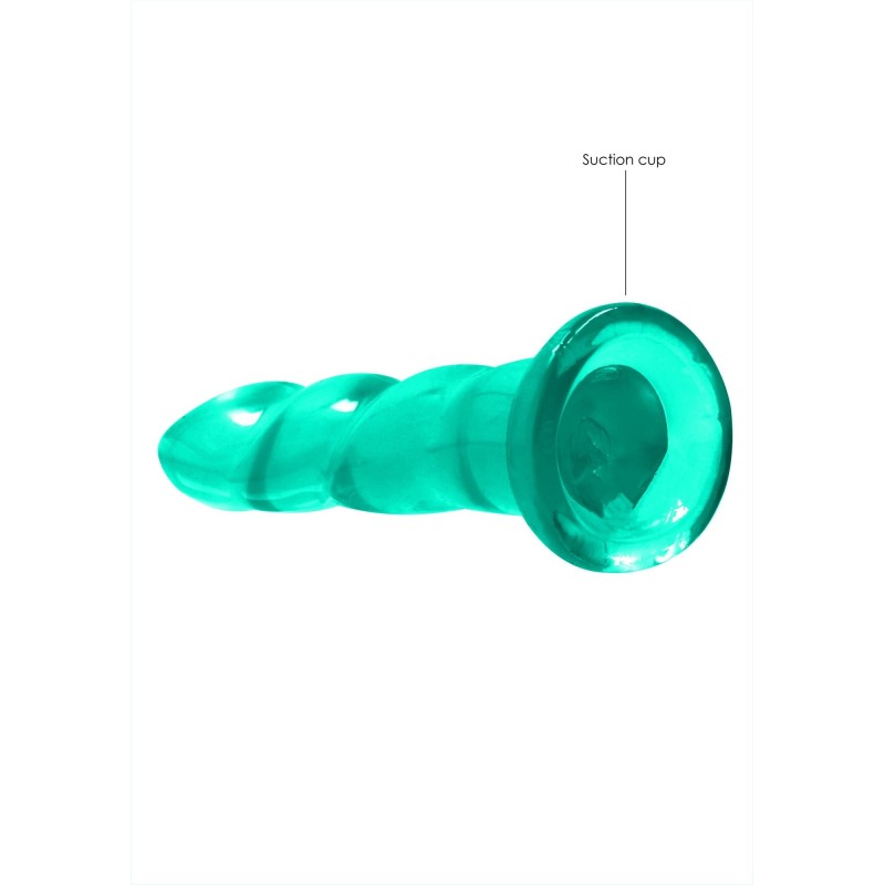Spiralne zielone dildo gumowe z przyssawką 17 cm Spiralne zielone dildo gumowe z przyssawką 17 cm