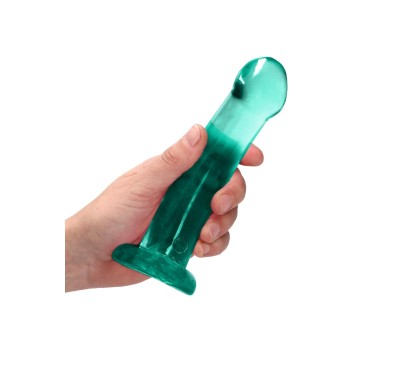 Dildo gładkie zielone z mocną przyssawką 17 cm Dildo gładkie zielone z mocną przyssawką 17 cm