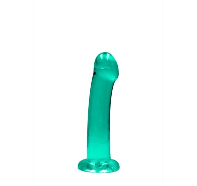 Dildo gładkie zielone z mocną przyssawką 17 cm Dildo gładkie zielone z mocną przyssawką 17 cm