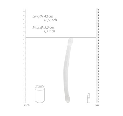 Podwójne silikonowe dildo gładkie długie 42 cm
