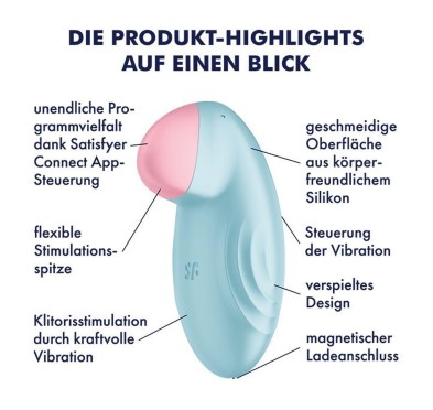 Stymulator łechtaczki satisfyer tropical tip blue Stymulator łechtaczki satisfyer tropical tip blue