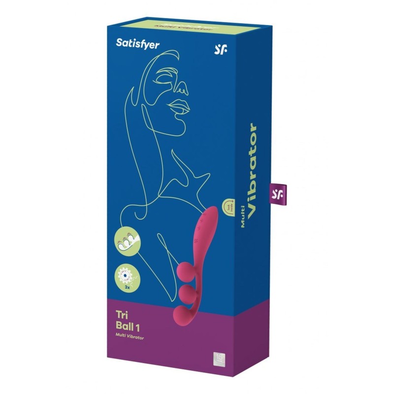 Wibrator wielofunkcyjny Satisfyer Tri Ball 1 red Wibrator wielofunkcyjny Satisfyer Tri Ball 1 red