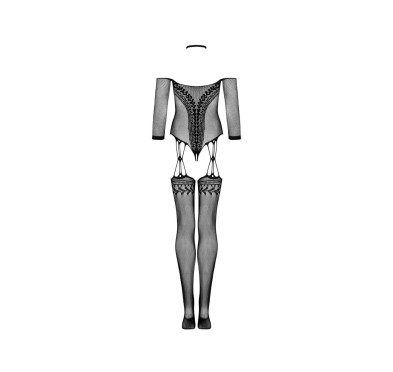 Strój erotyczny koronka bodystocking czarne S/M/L