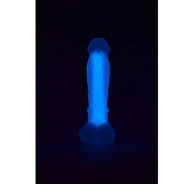Dildo realistyczny penis świecący w ciemności 19cm