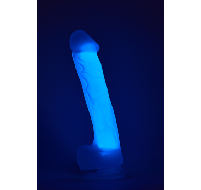 Dildo realistyczny penis świecący w ciemności 19cm