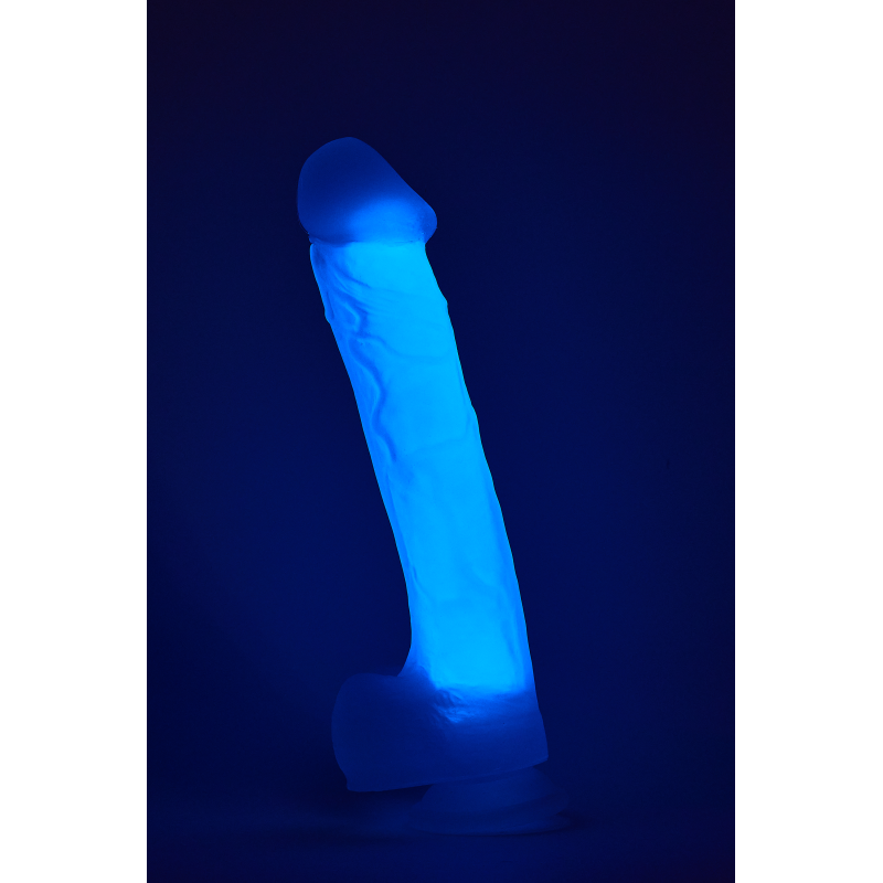 Dildo realistyczny penis świecący w ciemności 19cm