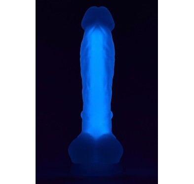 Dildo realistyczny penis świecący w ciemności 19cm
