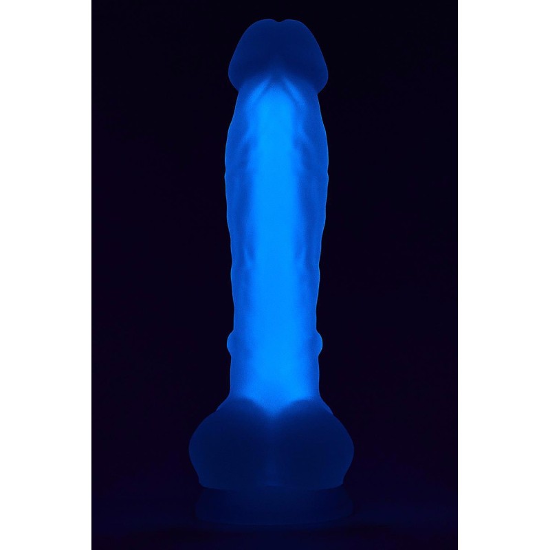Dildo realistyczny penis świecący w ciemności 19cm