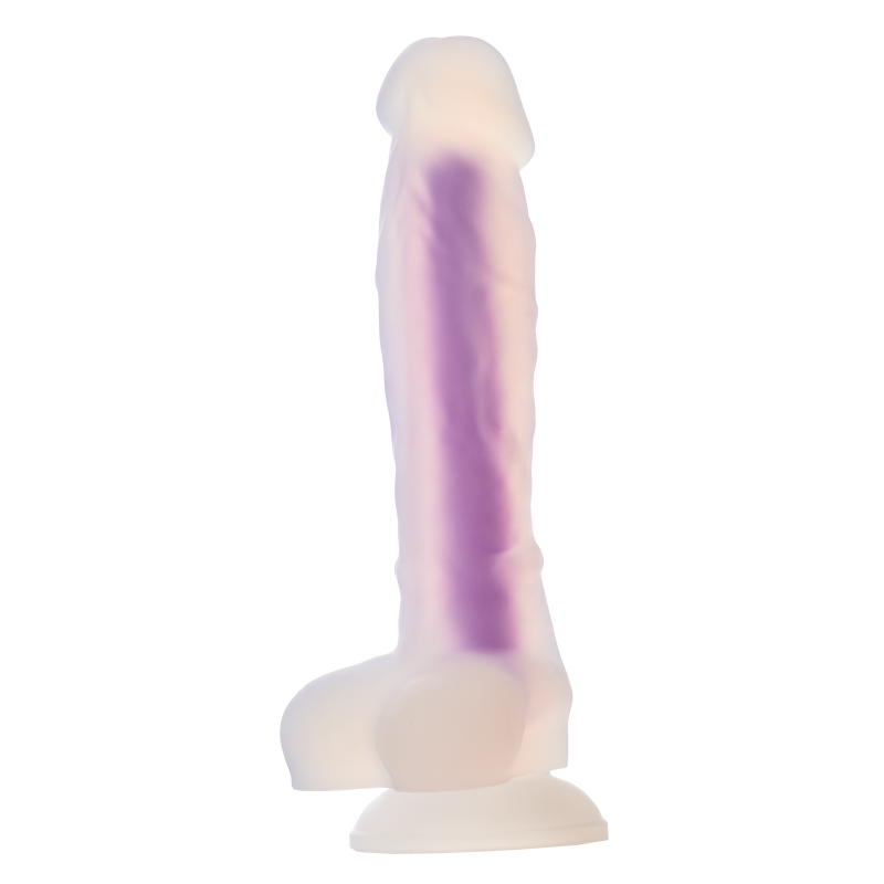 Dildo realistyczny penis świecący w ciemności 19cm