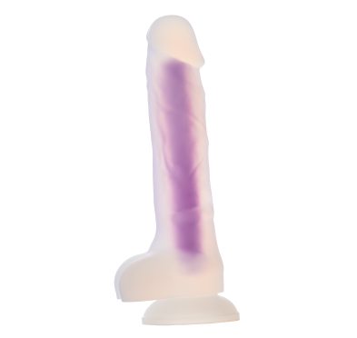 Dildo realistyczny penis świecący w ciemności 19cm