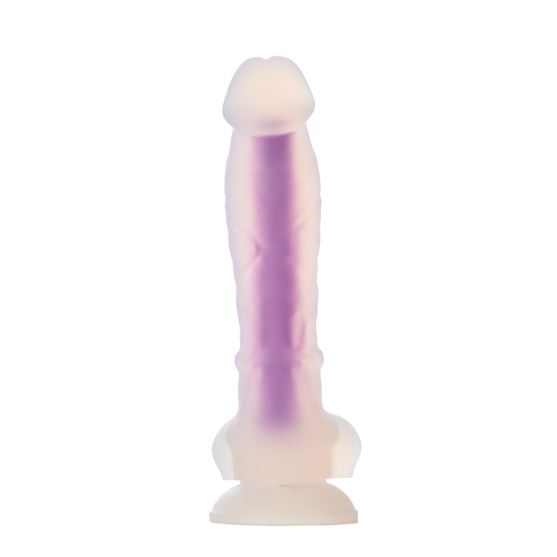 Dildo realistyczny penis świecący w ciemności 19cm