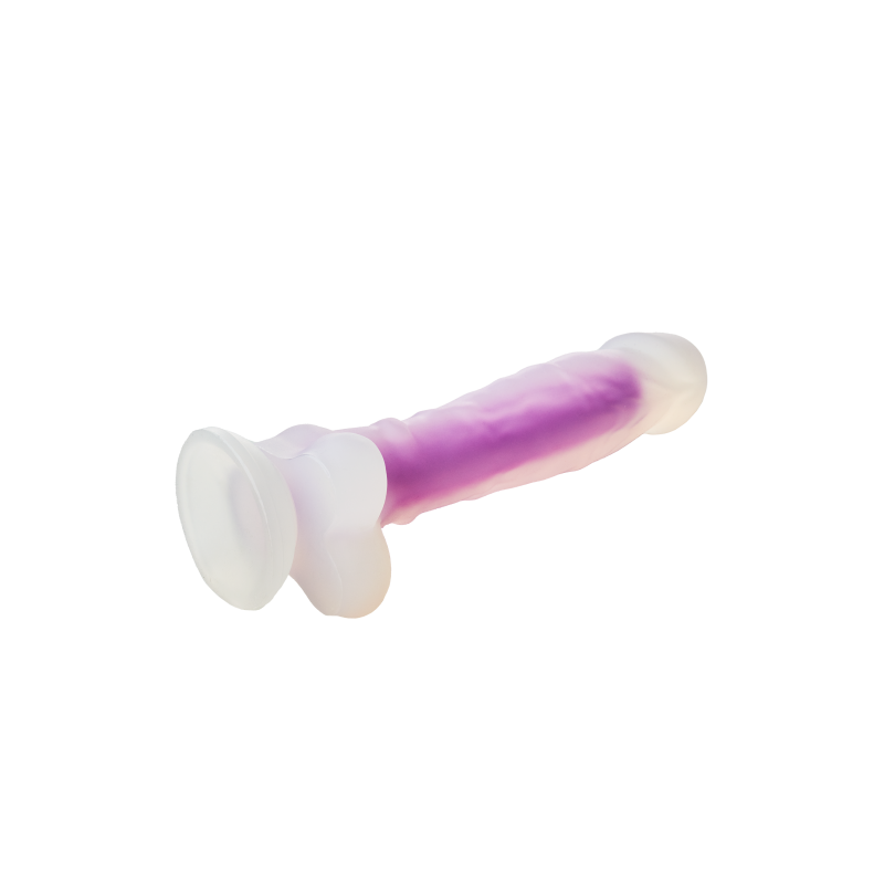 Dildo realistyczny penis świecący w ciemności 19cm