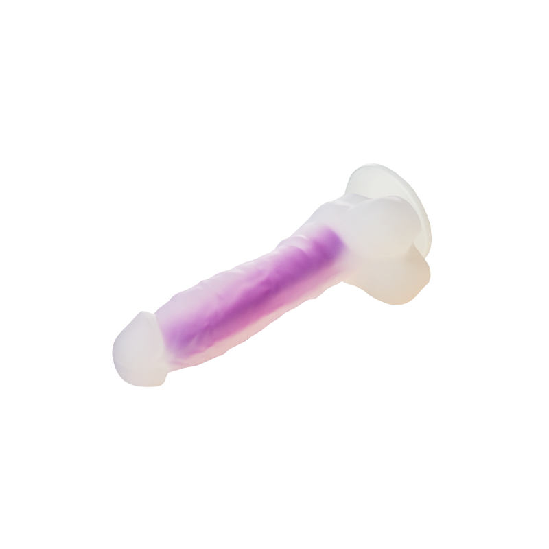 Dildo realistyczny penis świecący w ciemności 19cm