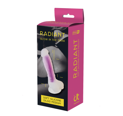 Dildo realistyczny penis świecący w ciemności 19cm