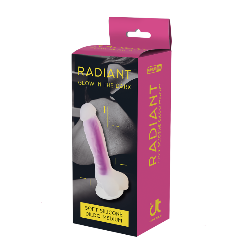 Dildo realistyczny penis świecący w ciemności 19cm