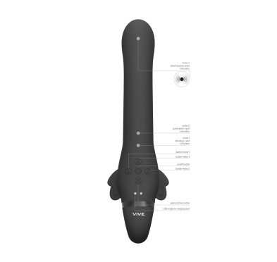 Wibrator strap-on strapless les 23cm 3x10 trybów Wibrator strap-on strapless les 23cm 3x10 trybów