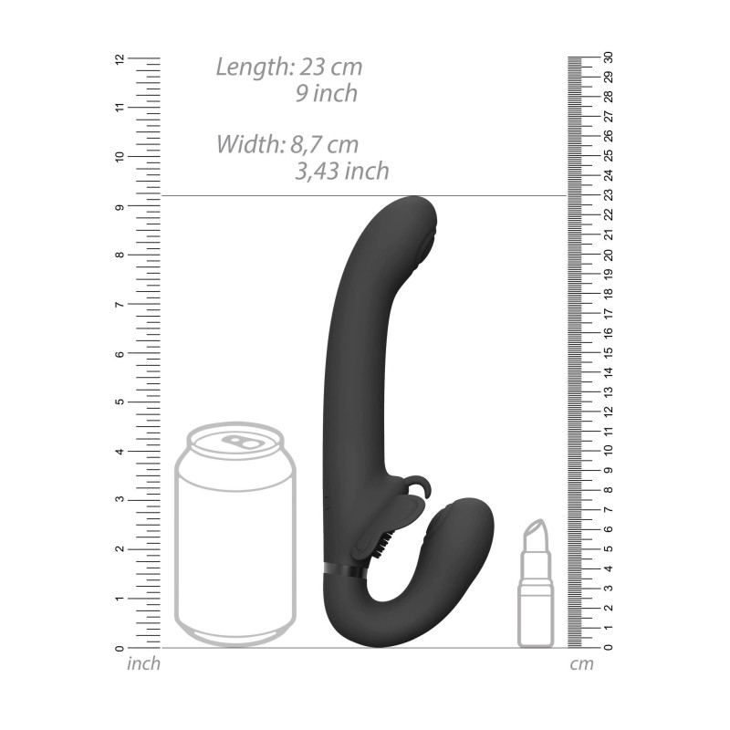 Wibrator strap-on strapless les 23cm 3x10 trybów Wibrator strap-on strapless les 23cm 3x10 trybów