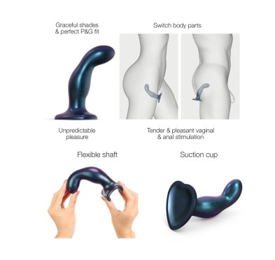 DILDO PLUG SNAKY BLEU METALLIC - M