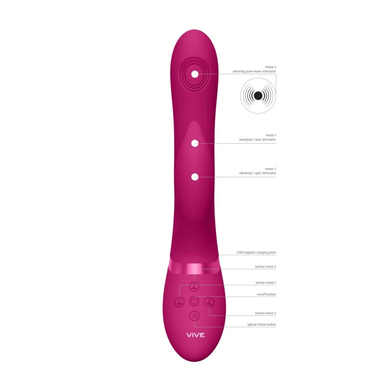 Wibrator króliczek masażer pulsacje 22cm 10trybów Wibrator króliczek masażer pulsacje 22cm 10trybów