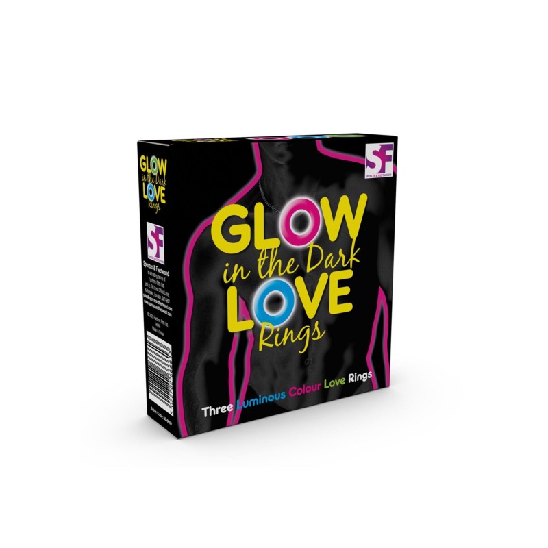 Glow In The Dark Love Rings Multicolor