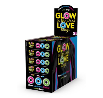 Glow In The Dark Love Rings Multicolor