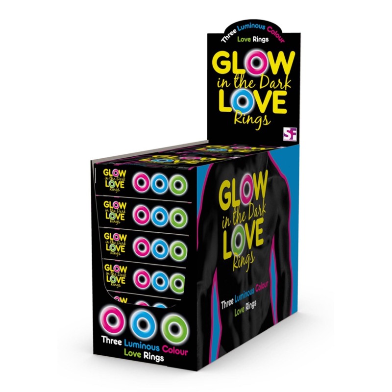 Glow In The Dark Love Rings Multicolor