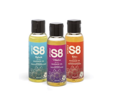 S8 Massage Oil Box 3x 50ml Multi flavour