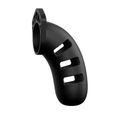 Model 21 - Chastity - 4.5"""" - Silicone Cock Cage - Black