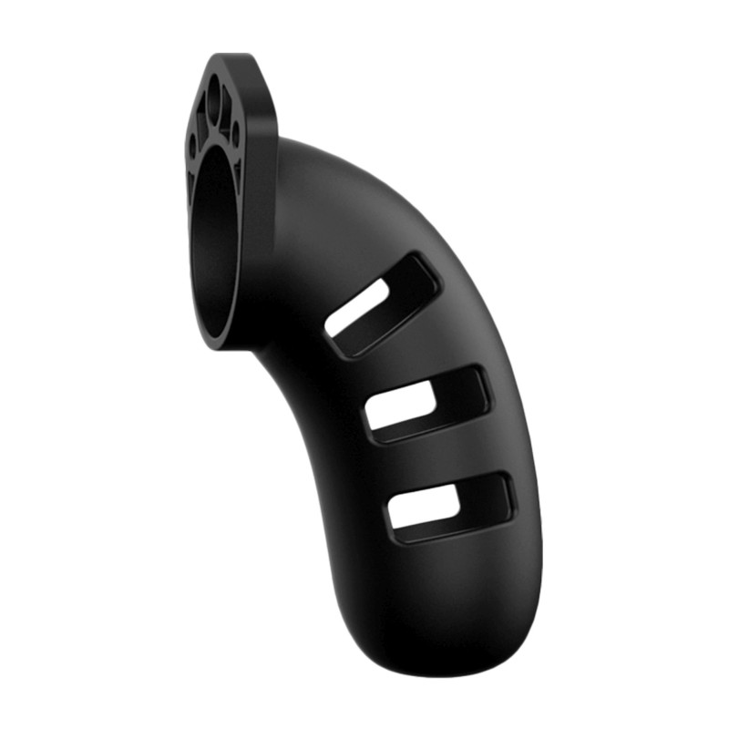 Model 21 - Chastity - 4.5"""" - Silicone Cock Cage - Black