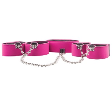 Reversible Collar / Wrist / Ankle Cuffs - Pink