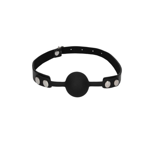 Silicone Ball Gag - with Adjustable Bonded Leather Straps