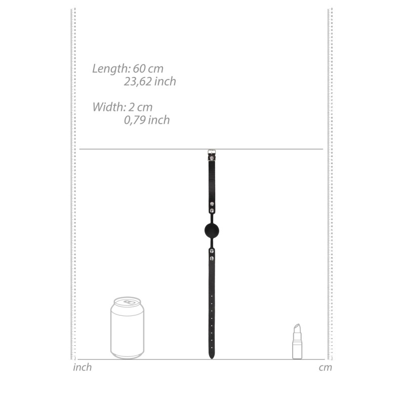 Silicone Ball Gag - with Adjustable Bonded Leather Straps