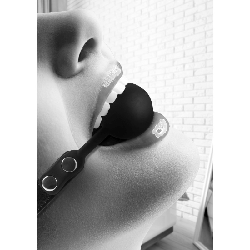 Silicone Ball Gag - with Adjustable Bonded Leather Straps